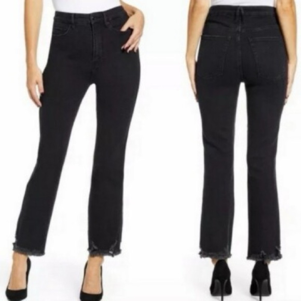 Good American Black Flare Jeans